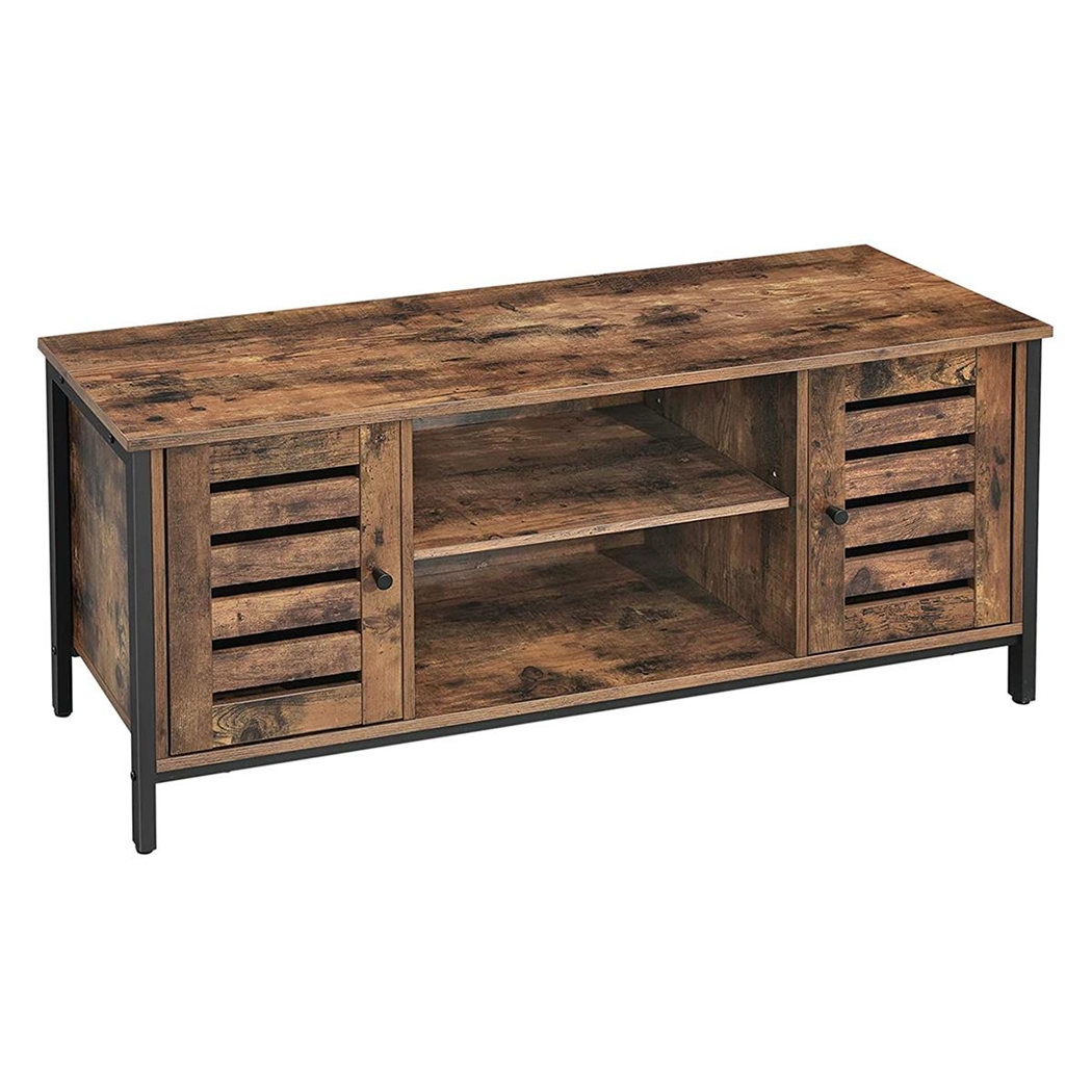 Garderobeskab CORYL, 110x40x50 cm, I Metal Og Træ, Sort Og Mørkebrun Farve