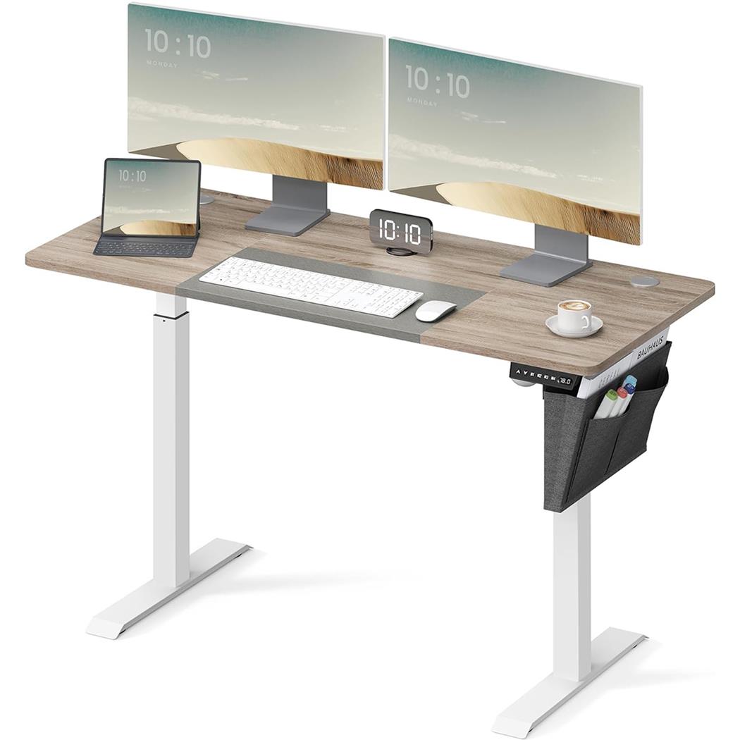 Løftbart Computerbord ALPES, 120x60x72-120 cm, I Gråbrun