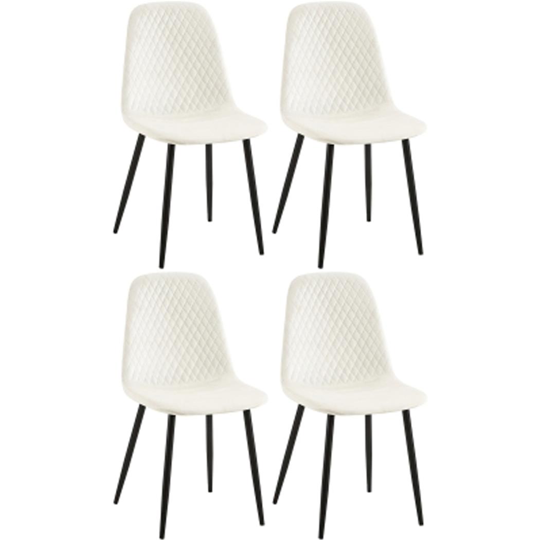 Sæt Med 4 Konferencestole DOGMA, Robust Metalstruktur, I Cremefarvet Velour