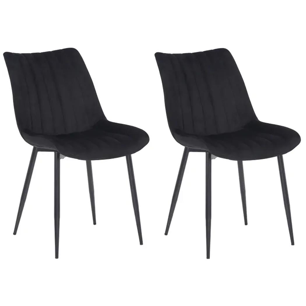 Sæt Med 2 Konferencestole ZEFIR, Tykt Polstrede, Metalben, I Sort Velour