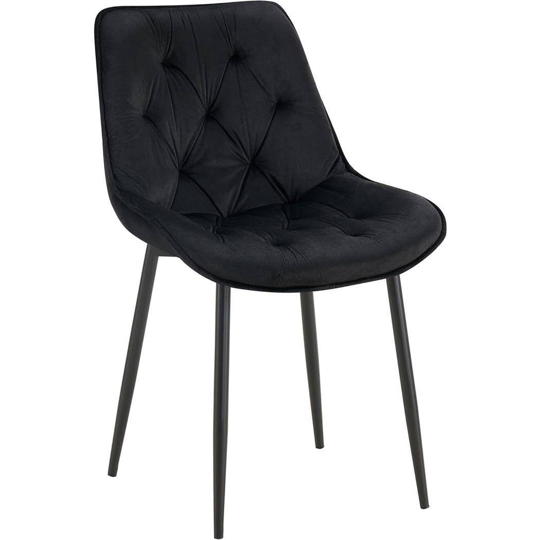Konferencestol GRACE, Sort Metalstruktur, I Sort Velour