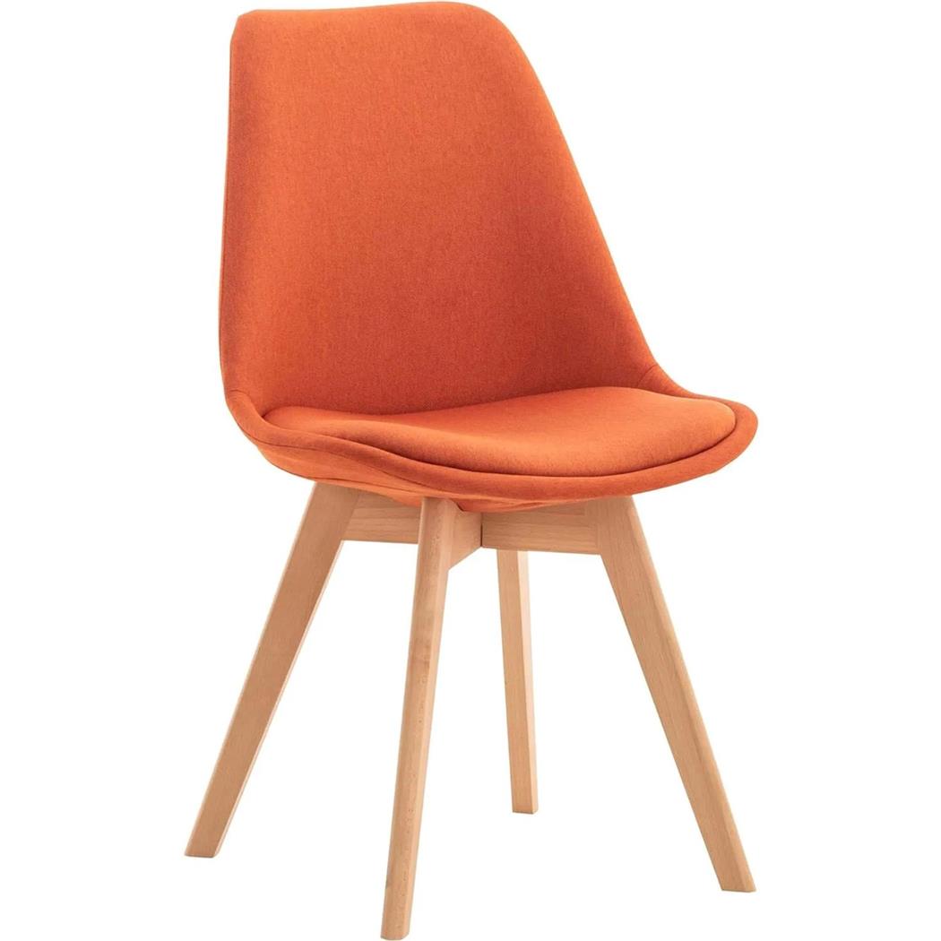 Konferencestol SKYLER, Nordisk Design, Lyse Ben, I Orange Stof