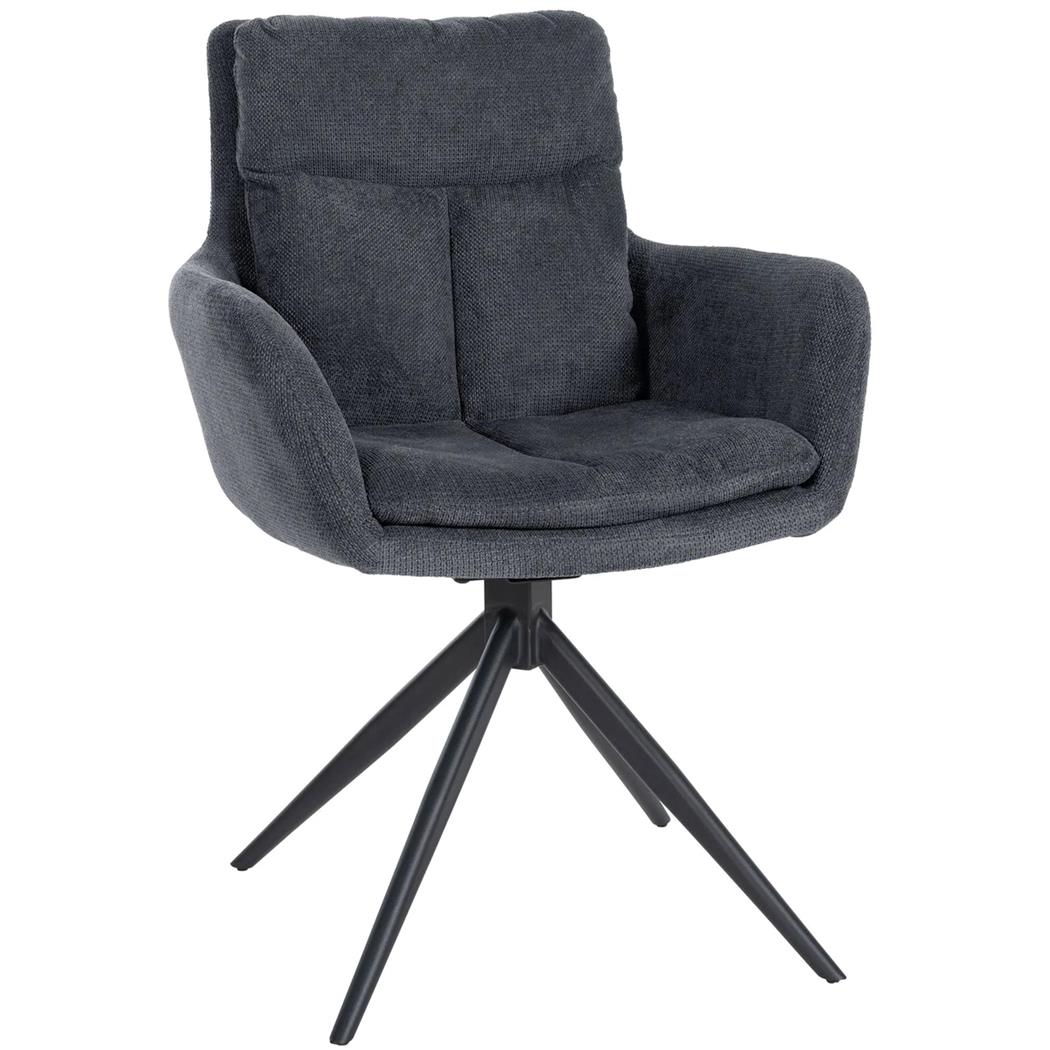 Konferencestol GLAM, Moderne Design, Drejestol, I Sort Stof