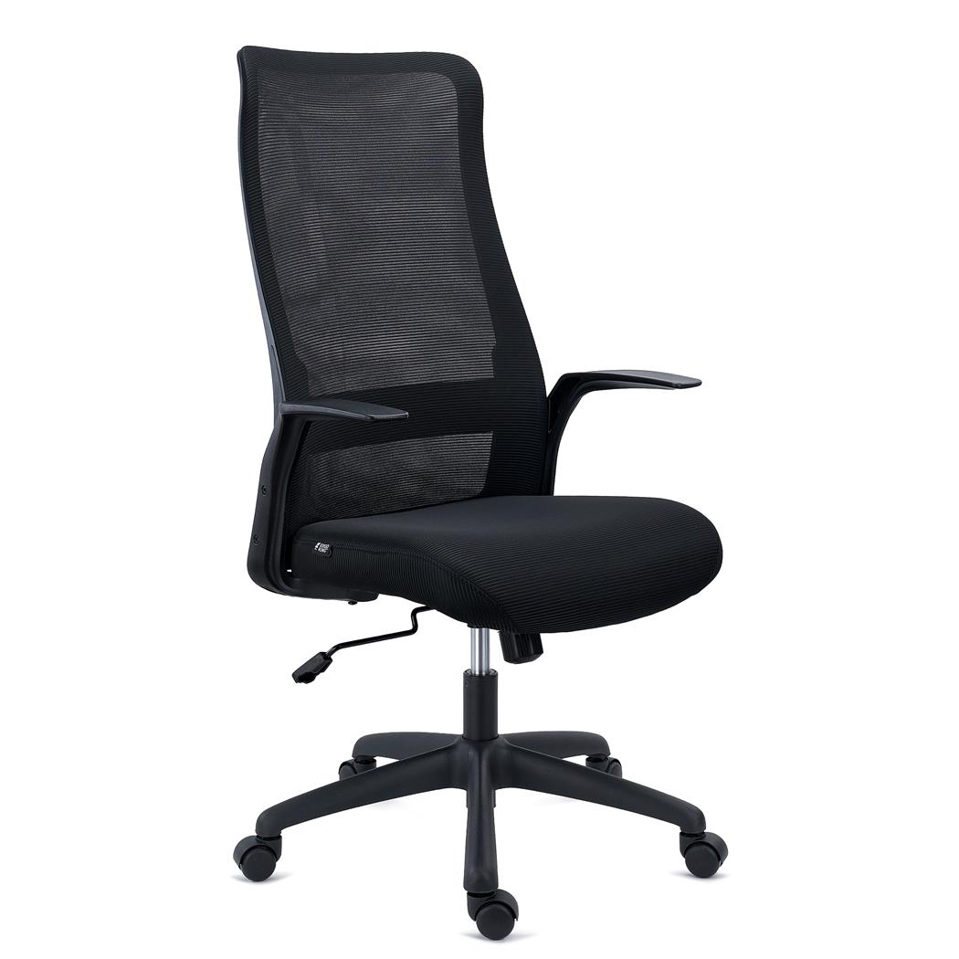 Kontorstol SIERRA, Åndbart Ryglæn, Lændestøtte, Designer Armlæn, I Sort