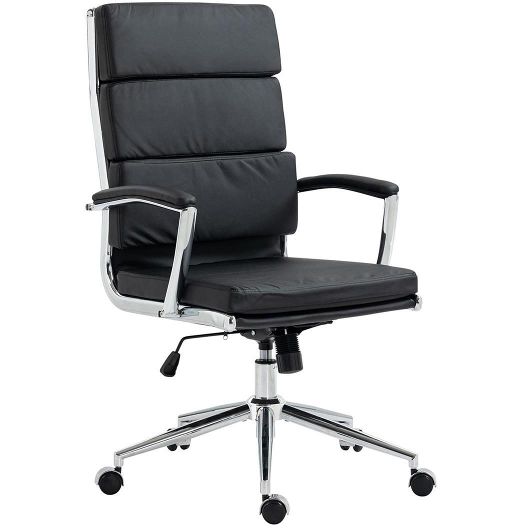 Kontorstol TODRA, Elegant Og Klassisk Design, Meget Komfortabel, I Sort Læder