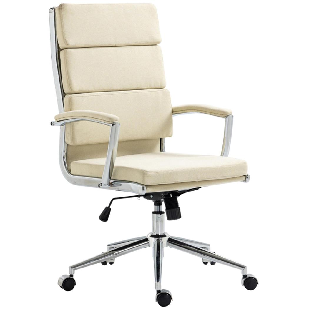 Kontorstol TODRA STOF, Elegant Og Klassisk Design, Meget Komfortabel, I Cremefarve