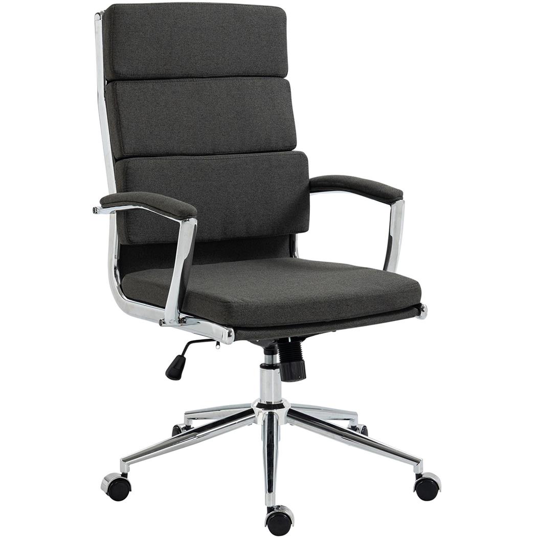 Kontorstol TODRA STOF, Elegant Og Klassisk Design, Meget Komfortabel, I Mørkegrå Farve