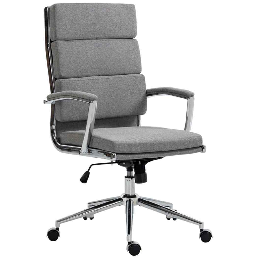 Kontorstol TODRA STOF, Elegant Og Klassisk Design, Meget Komfortabel, I Grå Farve