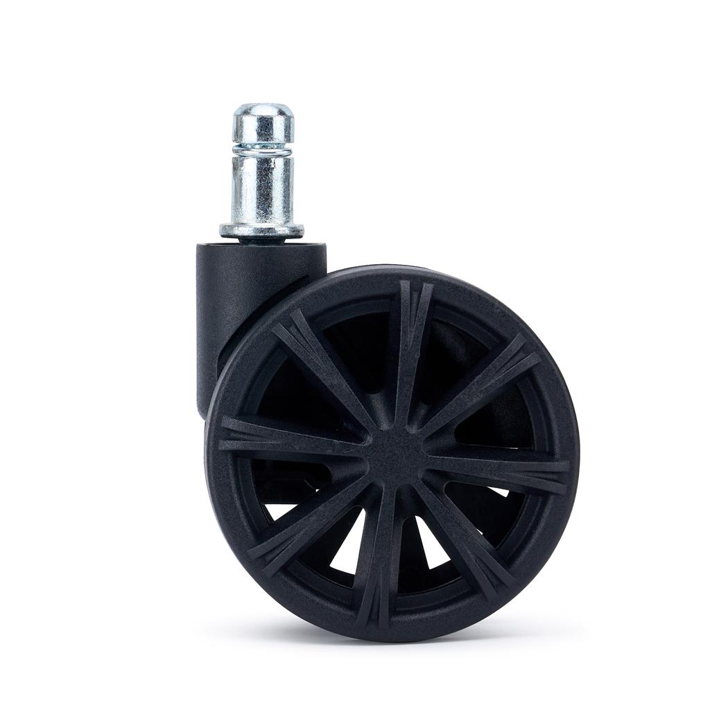 Sæt med 5 stk. Plastikhjul SPOKE til Tæpper, 11 mm / 50 mm, Dekorative eger, Sort