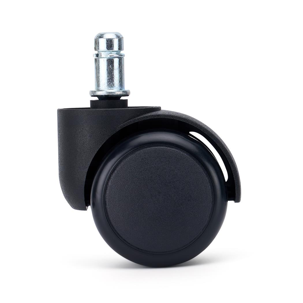 Sæt med 5 hjul, ROLL, 11 mm / 50 mm, Selvbremsende, til Hårde Gulve, Sorte