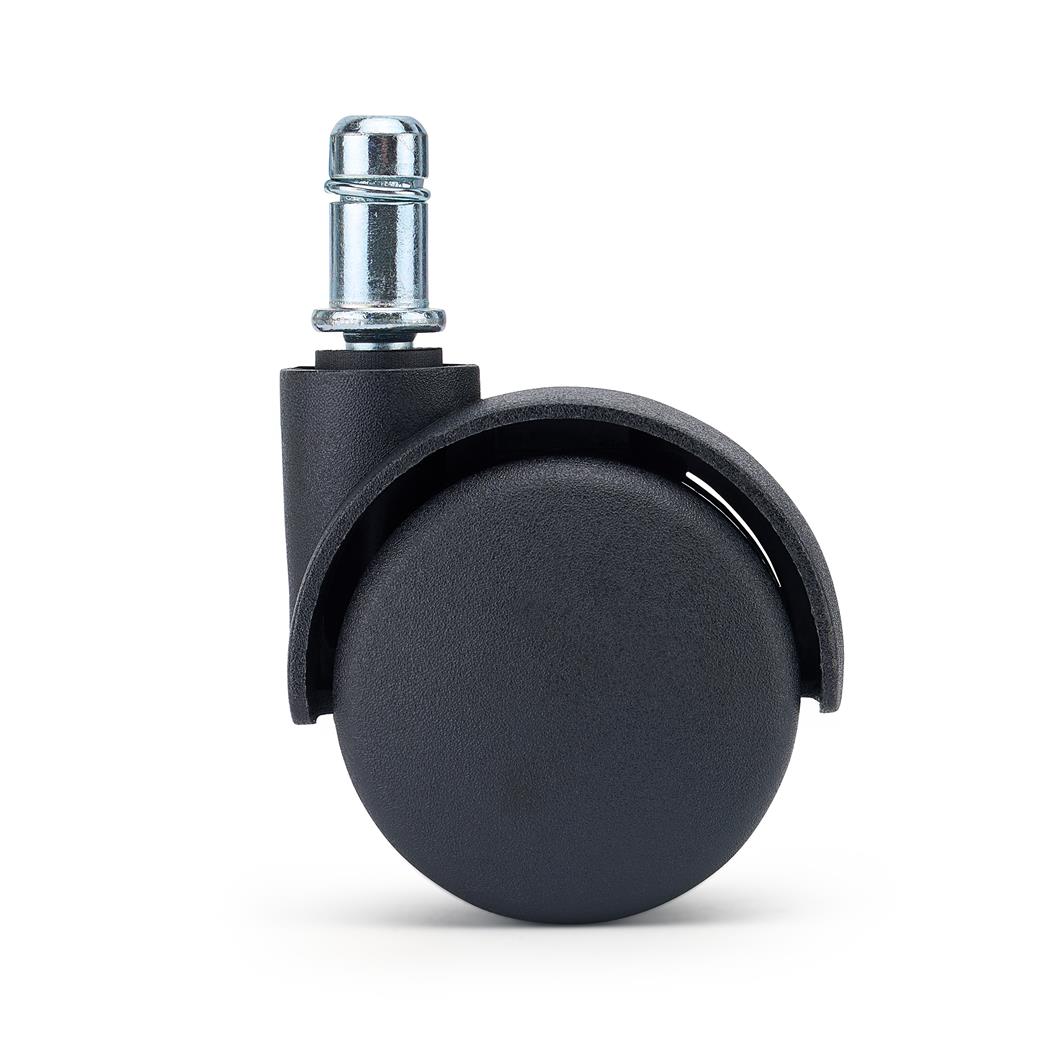 Sæt med 5 hjul, GEAR, 11 mm / 60 mm, Selvbremsende, til bløde gulve, Sort