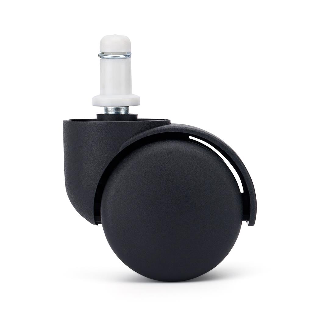 5 stk. Sæt Hjul TURN, 11x60mm, Ekstra Stille med Nylonstift, Bløde Overflader, Sort