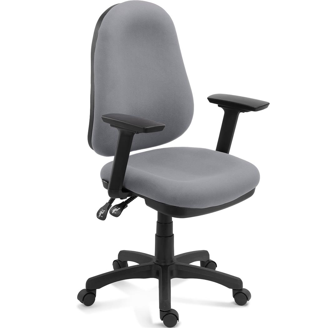 Ergonomisk Kontorstol ZENIT, Stof med Justerbart Ryglæn og 3D-justerbare Armlæn, Grå