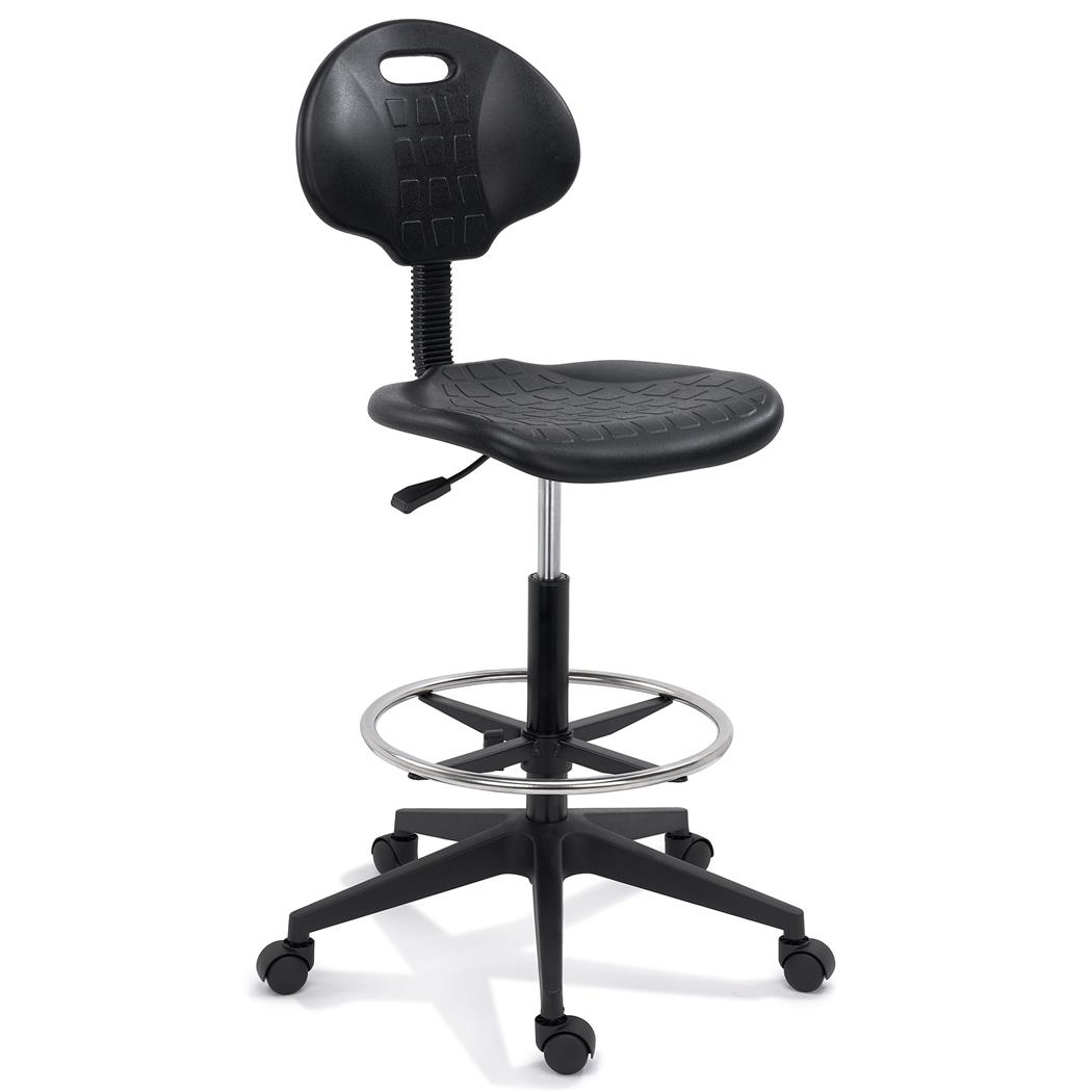 Arbejdskammel CORE med Ergonomisk Sæde, Højdejustering og Vaskbar Overflade, Sort