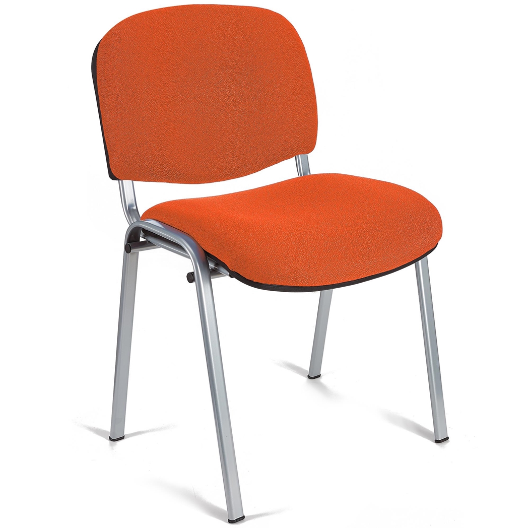Konferencestol MOBY BASE, Komfortabel og Praktisk, Utrolig Pris, Orange Farve og Grå Fod