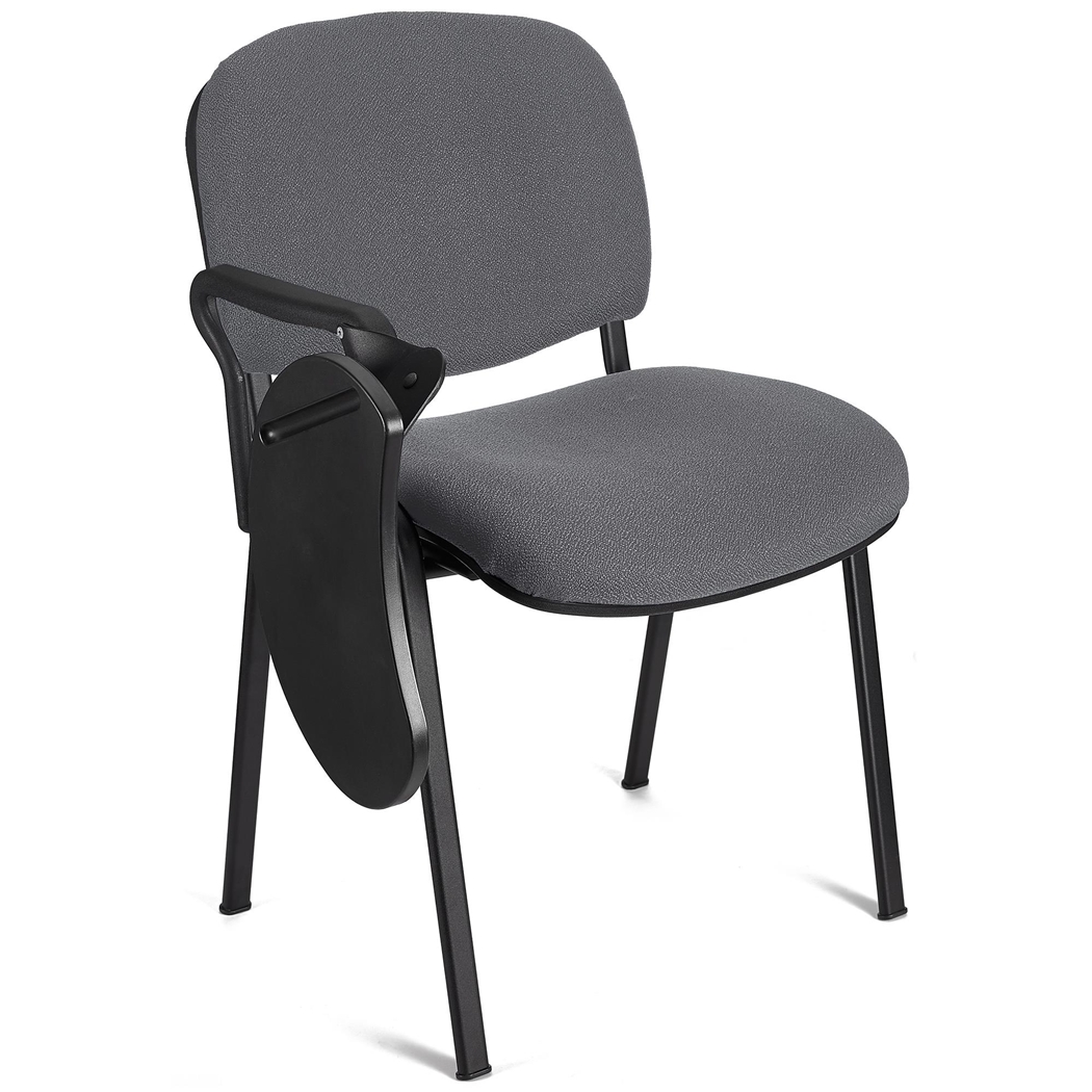 Konferencestol MOBY MED BORD Skriveplade, Enestående Pris! Grå Farve Og Sorte Ben