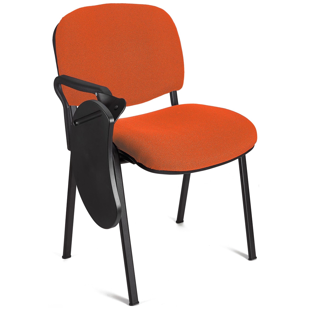 Konferencestol MOBY MED BORD Skriveplade, Enestående Pris! Orange Farve Og Sorte Ben