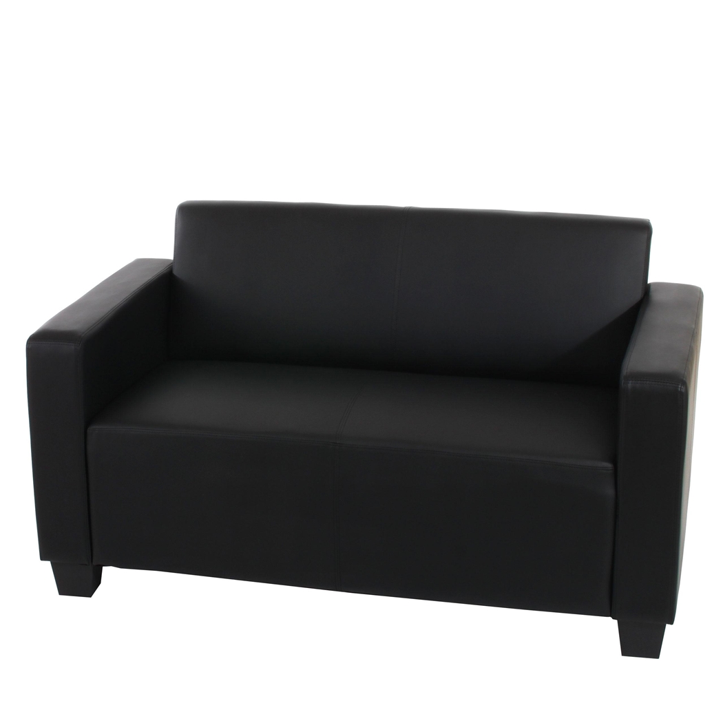 2-Personers Sofa RODDY, Høj Komfort og Moderne Design, Betrukket Med Sort Læder
