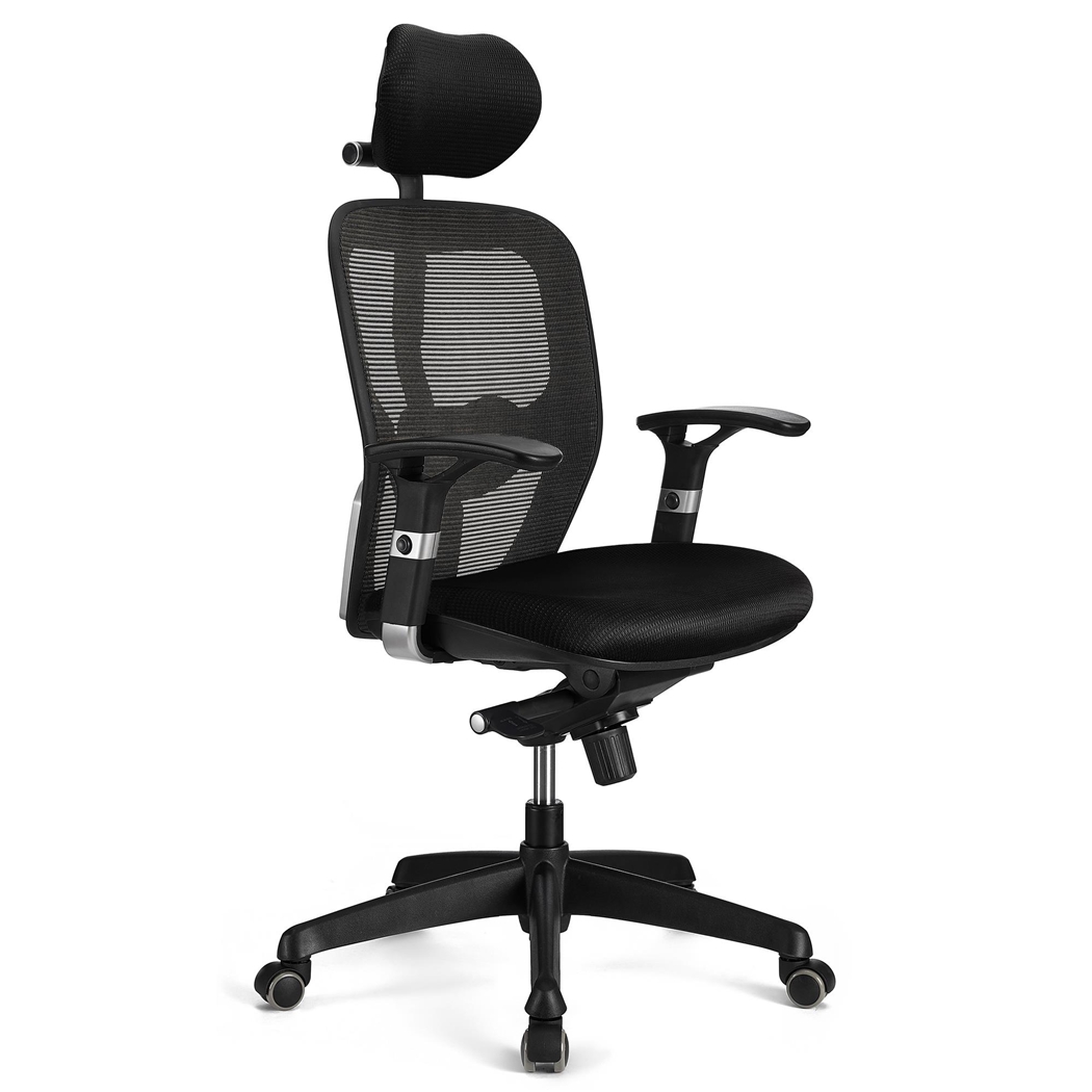 Ergonomisk Stol FELIX PRO, Justerbar Lændestøtte, Egnet Til 8 Timers Brug, Sort