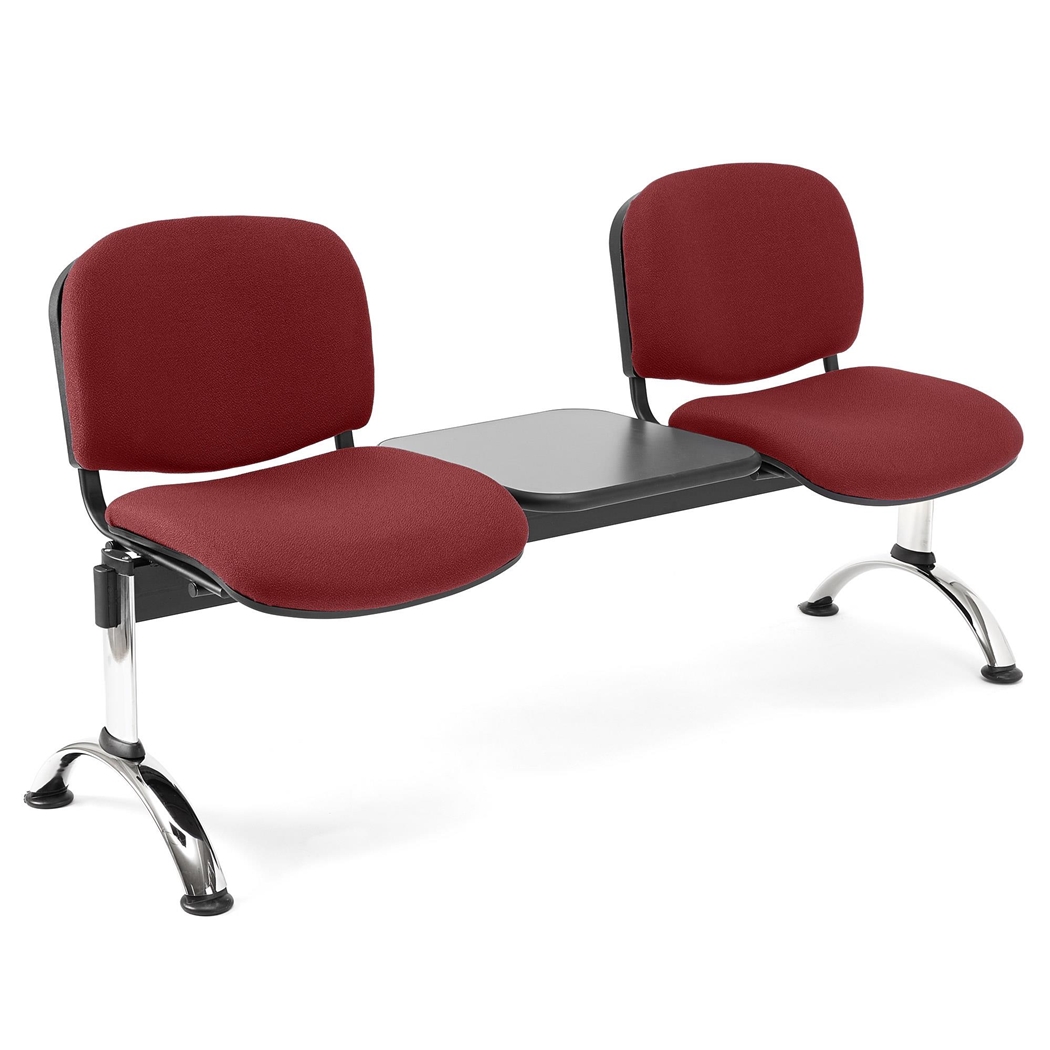2-Personers Skammel og Bord MOBY BASE, Metalstruktur, Tykt Polstret, Bordeaux Stof
