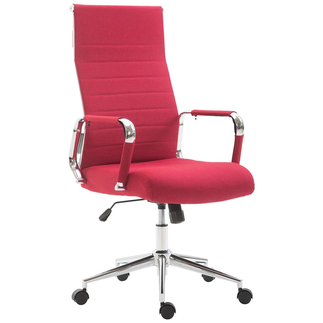Kontorstol KOLMU STOF, Metalfod, Elegant Syningsdesign, I Rød