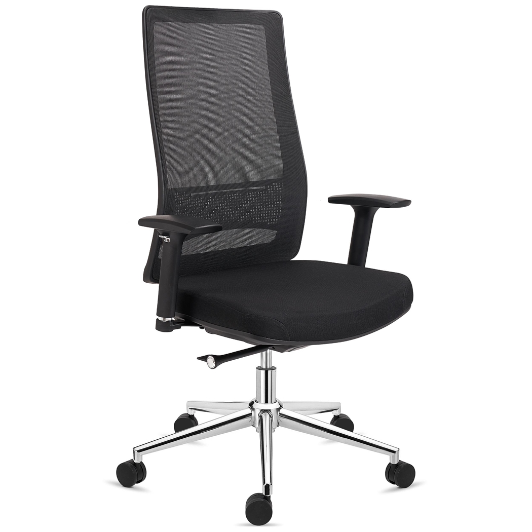 Ergonomisk stol SANTOS, Professionel Brug i 8 Timer, Elegant Design, I Sort