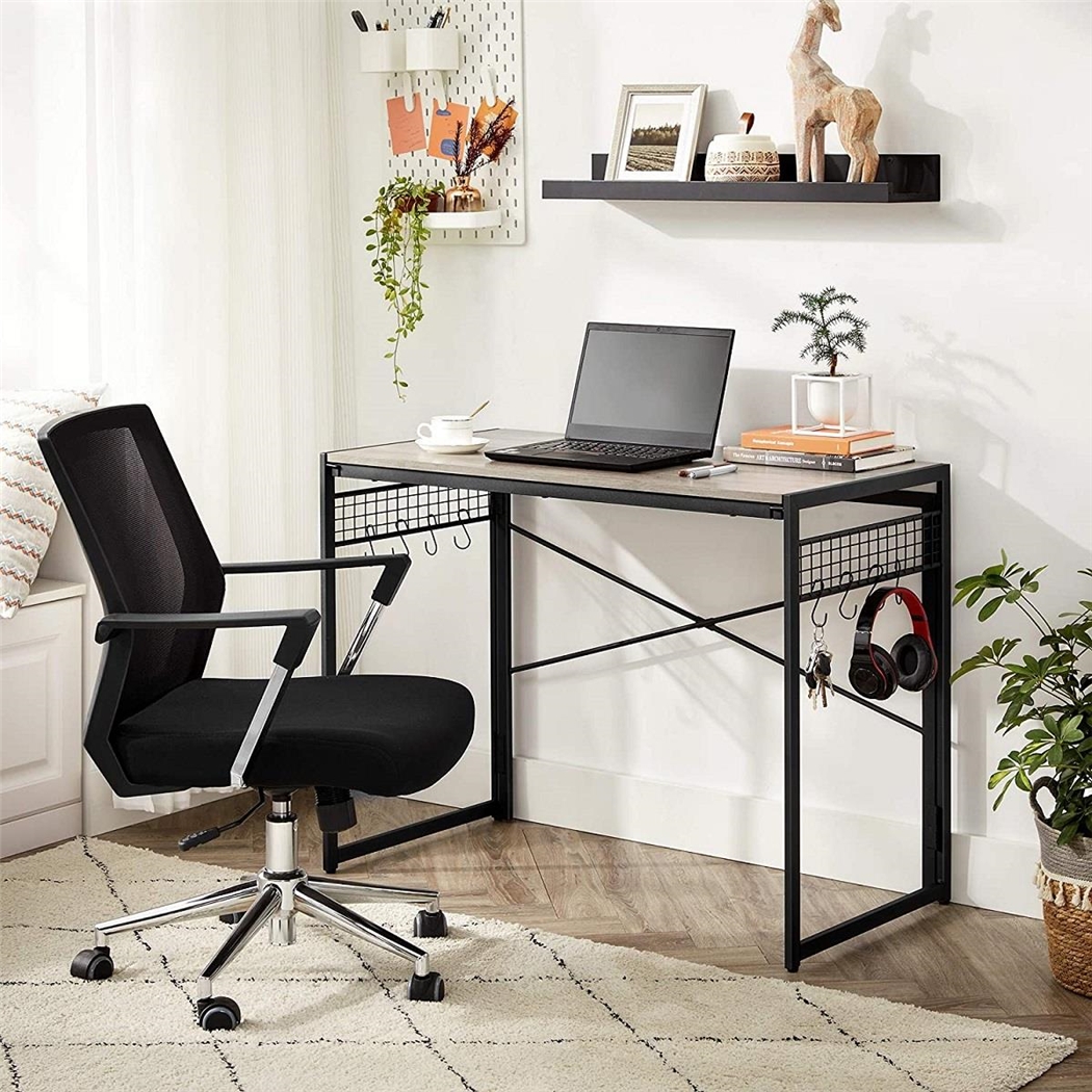 Skrivebord GANTON, Mål 100x50x76,5 cm, I Træ, Grå Farve