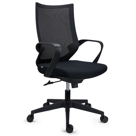 Kontorstol SINTRA, Ergonomisk, Moderne Design, I Åndbart Net og Stof, I Sort