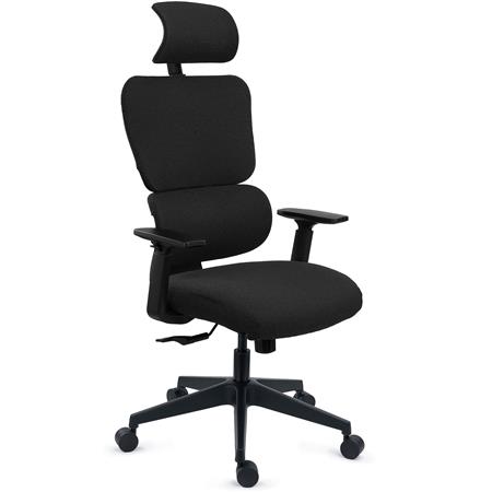 Ergonomisk Stol TUDOR, Avanceret Design, Intensiv Brug i 8 timer, Polstret Net, I Sort