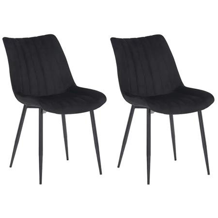 Sæt Med 2 Konferencestole ZEFIR, Tykt Polstrede, Metalben, I Sort Velour