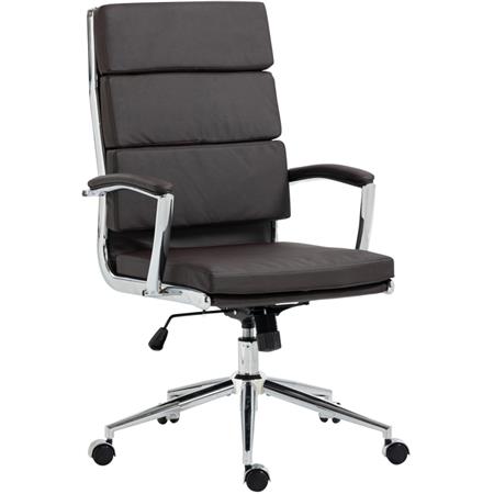 Kontorstol TODRA, Elegant Og Klassisk Design, Meget Komfortabel, I Brunt Læder