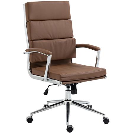 Kontorstol TODRA, Elegant Og Klassisk Design, Meget Komfortabel, I Lysebrunt Læder