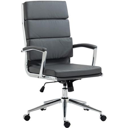 Kontorstol TODRA, Elegant Og Klassisk Design, Meget Komfortabel, I Grå Læder