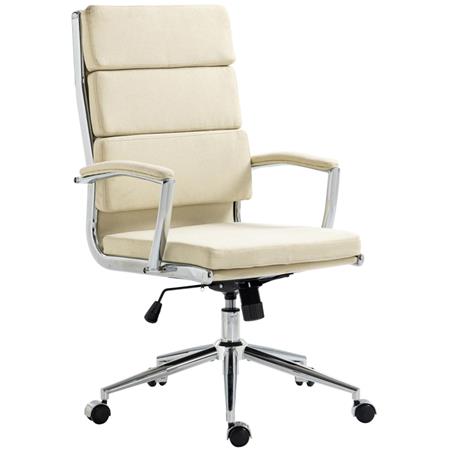 Kontorstol TODRA STOF, Elegant Og Klassisk Design, Meget Komfortabel, I Cremefarve