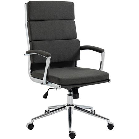 Kontorstol TODRA STOF, Elegant Og Klassisk Design, Meget Komfortabel, I Mørkegrå Farve