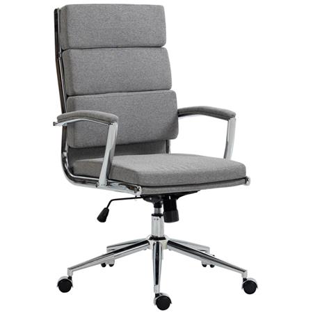 Kontorstol TODRA STOF, Elegant Og Klassisk Design, Meget Komfortabel, I Grå Farve