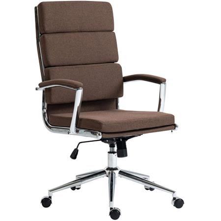 Kontorstol TODRA STOF, Elegant Og Klassisk Design, Meget Komfortabel, I Brun Farve