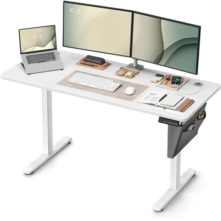 Computerbord COHEN, Elektrisk Højdeindstilleligt, 140x60x72-120 Cm, Hvid Farve
