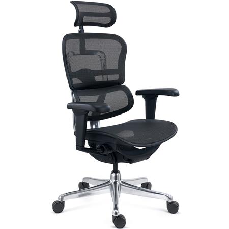 Ergonomisk Stol ERGOULTRA, 100 % Justerbar, Maksimal Ydelse, Fremragende Kvalitet, I Sort Net