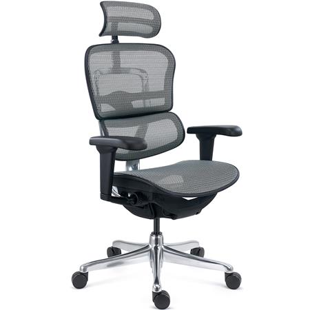 Ergonomisk Stol ERGOULTRA, 100 % Justerbar, Maksimal Ydelse, Fremragende Kvalitet, I Grå Net