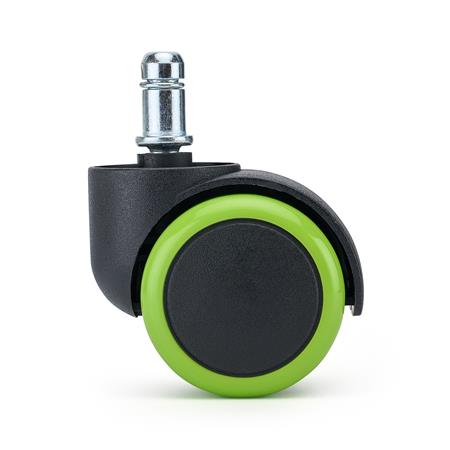 5x Hjul til Hårde Gulve, VELO, 11 mm / 50 mm, Specielt Designet til Parket, Fliser, Farve Grøn