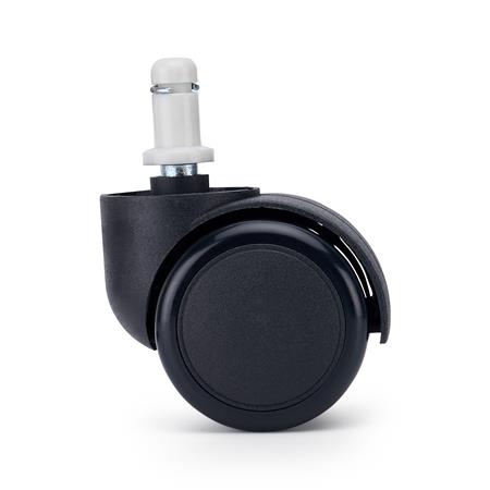 5x Hjul til Hårde Gulve, VELO, 11 mm / 50 mm, Ekstra Lydløs, Farve Sort