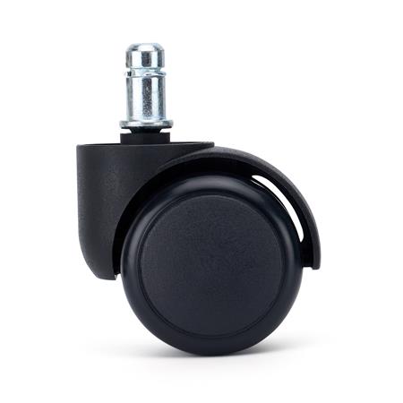 Sæt med 5 hjul, ROLL, 11 mm / 50 mm, Selvbremsende, til Hårde Gulve, Sorte