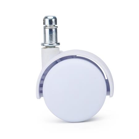 5x Hjul MOVE, 11 mm / 50 mm, til Tæpper og Gulvtæpper, Elegant Design, Farve Hvidt