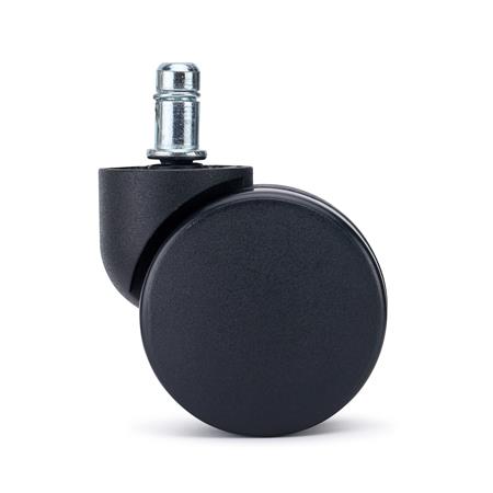 Sæt med 5 stk. Plastikhjul SLIDE Til Tæpper, 11 mm / 50 mm, Universelle hjul til kontorstole, Sorte