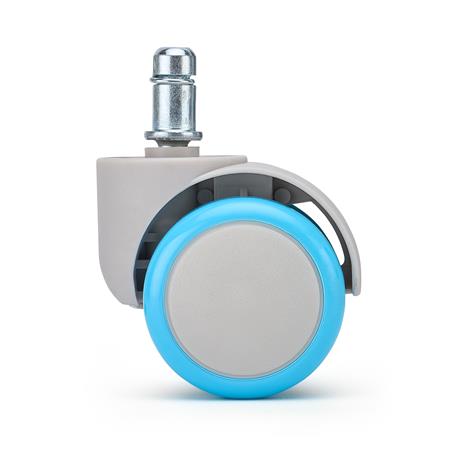 5 stk. Sæt Hjul ARC, til Hårde Gulve 11 mm / 50 mm, med Gummibelægning, Grå/Blå