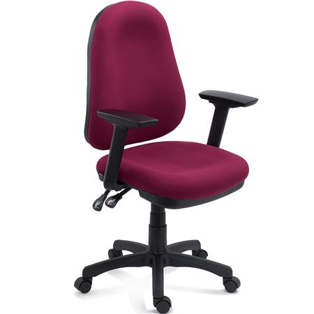 Ergonomisk Kontorstol ZENIT, Stof med Justerbart Ryglæn og 3D-justerbare Armlæn, Rød