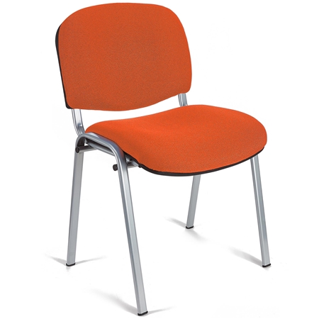 Konferencestol MOBY BASE, Komfortabel og Praktisk, Utrolig Pris, Orange Farve og Grå Fod