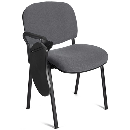 Konferencestol MOBY MED BORD Skriveplade, Enestående Pris! Grå Farve Og Sorte Ben