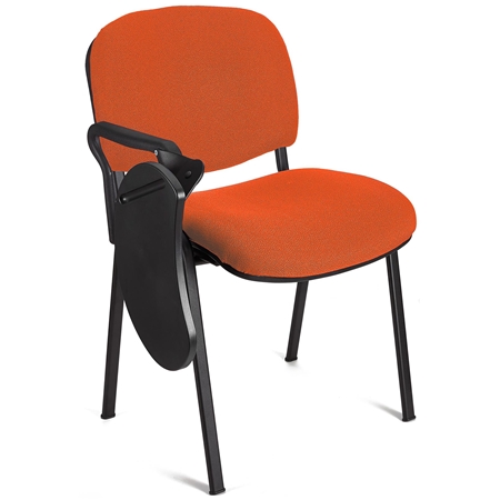 Konferencestol MOBY MED BORD Skriveplade, Enestående Pris! Orange Farve Og Sorte Ben